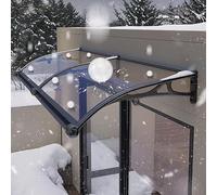 Auvent en aluminium pour porte et fenêtre - Housse en polycarbonate autonettoyante - Design silencieux - Utilisation en extérieur - Abat-jour incurvé - 120 x 100 cm - Résistant aux intempéries