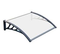 Auvent en aluminium pour portes et abri Polycarte 100 x 140 cm pour extérieur, terrasse, entrée, balcon, protection contre les intempéries