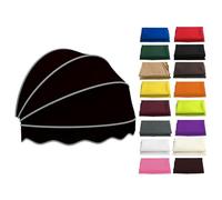 Auvent en dôme pour fenêtres et portes, pare-soleil incurvé pour véranda avec cadre hémisphère pliable, housse de protection solaire pour l'extérieur (noir, 100 cm)