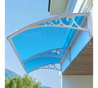 Auvent en forme d'arc pour porte d'entrée en polycarbonate pour fenêtres et portes extérieures, couverture de terrasse résistante aux intempéries Argenté 60 x 180 cm
