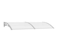 Auvent en polycarbonate - 240 x 75 cm - Gris transparent | Résistant aux intempéries, résistant à la corrosion, arceau ABS, barres en aluminium, accessoires de montage inclus