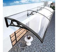 Auvent en polycarbonate et aluminium pour porte de balcon, protection UV de 300 kg, résistant aux chocs, abri de pluie (60 x 110 cm)