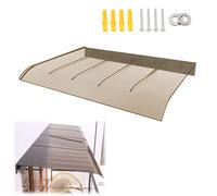Auvent en polycarbonate pour porte résistant aux UV et à la pluie Marron 45 x 200 cm Facile à installer Durable Abri d'extérieur Tailles 40 300 cm disponibles