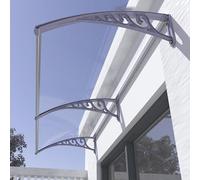 Auvent en polycarbonate - Protection contre les UV et la pluie - Support en aluminium pour porte d'entrée, terrasse - Housse blanche résistante aux intempéries - 60 x 150 cm