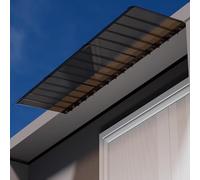 Auvent en polycarbonate résistant aux UV marron pour portes et extérieur incurvé pour protéger la pluie porche e résistant aux intempéries