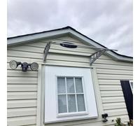 Auvent en polycarbonate transparent 60 x 80 cm, 150 x 300 cm, pour porte de balcon, gris, 120 x 100 cm, couverture de toit creux, protection résistante aux intempéries