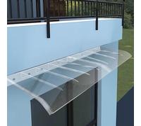 Auvent en polycarbonate transparent pour une utilisation en extérieur - Auvent en PVC pour garage, fenêtre, terrasse - 50 x 200 cm - Abri de pluie résistant aux intempéries