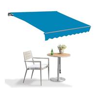 Auvent en tissu de rechange pour fenêtres et portes - Auvent rétractable durable de 2,4 à 5,4 m - Protection solaire pour l'extérieur - Bleu - 45,7 x 3,5 m