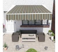 Auvent en tissu imperméable et résistant aux UV avec cantonnière pour portes, terrasses, balcons et utilisation professionnelle en extérieur (5 x 3 m)