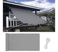 Auvent en toile indéchirable de qualité supérieure avec stabilisateur pour balcon, terrasse, jardin, protection UV, imperméable, durable, 1,4 x 3 m, gris clair