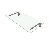 Auvent en Verre autonettoyant 8mm Moderne 144x80 cm - Dessus de Porte - Aménagement Entrée - 2 Support L en INOX - Facile à Installer. Résistant, Peu d'entretien [Fixations INCLUSES]
