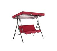 Auvent et housse de siège de rechange pour balancelle de jardin, tissu Oxford 210D argenté pour banc en métal extérieur 3 personnes, rouge
