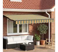 Auvent extensible électrique 3 x 2,5 m polyester avec revêtement PU avec télécommande et manivelle, cadre en acier et aluminium semi-cassette pour le jardin et la terrasse