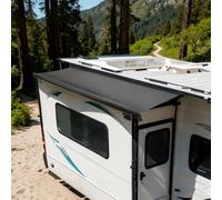 Auvent Extensible pour Camping-Car, Kit d'Auvent Extensible pour Toit, Protection de Compartiment Extensible pour Camping-Cars, Quintes Roues, Caravanes et Autocaravanes(Black)