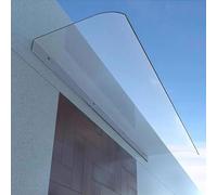 Auvent extérieur avec Panneau en Polycarbonate Transparent, Protection Coupe-Vent pour Porte et fenêtre Contre la Pluie, pour Porte d'entrée/de Service.