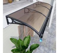 Auvent extérieur de Porte, auvent de toiture, auvent de Couverture en Polycarbonate, abri Anti-Pluie pour Maison, auvent de fenêtre avec Grand lavabo, Protection UV et Neige - Brun - 80 x 350 cm / 32