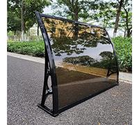 Auvent extérieur en polycarbonate - Protection contre la pluie pour porte d'entrée, terrasse, fenêtre, design réducteur de bruit, pour jardin, 80 x 320 cm, durable et élégant