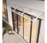 Auvent extérieur en polycarbonate - Protection UV et pluie pour portes et fenêtres - Cadre en aluminium durable - Housse G blanche (80 x 280 cm)