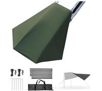Auvent Fourgon, Store Camping Car, Auvent Voiture, AmÉNagÉ, Awnings, Anti-UV, Barres De Tente avec Barre de Support (Green,380 * 280CM)