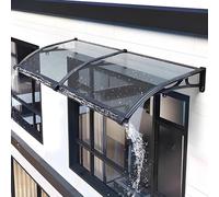 Auvent gris de 60 x 150 cm pour balcon et terrasse - Protection de porte et fenêtre - Pare-soleil rétractable durable, parfait pour les espaces extérieurs.