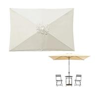 Auvent Housse De De Remplacement Pour 6 Baleines Parasol De Terrasse, 2x2m 3x2m 3x3m Toile Supérieure Imperméable Et Protection UV 30+, Rechange Rectangulaire Toile Pour Parasols De Jardin(Beige,3x2m)