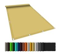 Auvent imperméable 440 x 440 cm, angle droit, protection solaire et météo, jaune sable, avec œillets et cordes, pour jardin, balcon, terrasse