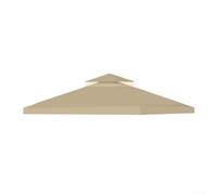 Auvent imperméable de 3 x 3 m à double niveau ventilé et résistant aux UV en polyester 300D jaune sable pour terrasse et jardin