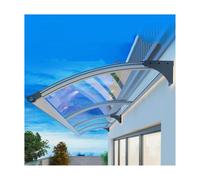 Auvent imperméable en aluminium pour porte d'entrée - Auvent de 65 x 250 cm avec base en acier au carbone pour plus de stabilité et un grand drainage - Solution idéale pour l'entrée