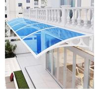 Auvent imperméable en polycarbonate 100 x 120 cm - Élégant auvent bleu pour porte/balcon protection UV abri extérieur multiple