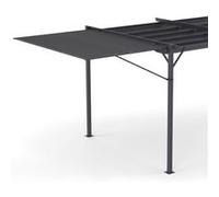Auvent inclinable et réglable 250 x 150 cm pour pergola toit rétractable gris anthracite