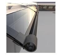 Auvent incurvé en alliage d'aluminium pour porte d'entrée avec panneau latéral résistant à la pluie et à la neige Base en acier au carbone 65 x 130 cm - Abri d'entrée durable