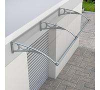 Auvent incurvé en alliage d'aluminium pour porte d'entrée - Résistant aux intempéries et au vent - Divers - Idéal pour la protection contre la pluie et la neige - Auvent d'entrée élégant