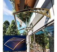 Auvent incurvé pour maisons modernes de 80450 cm en polycarbonate transparent avec support en aluminium, idéal pour terrasses et façades