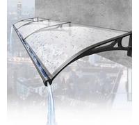 Auvent incurvé pour porte et fenêtre en polycarbonate transparent Protection UV Protection contre la neige pour porche jardin terrasse 60 x 230 cm Couverture extérieure