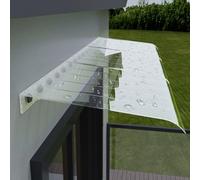 Auvent invisible de qualité supérieure pour porte d'entrée en métal pour terrasse - Protection contre les UV, la pluie et la neige - Housse en polycarbonate transparent / marron (40,6 x 279,4 cm)