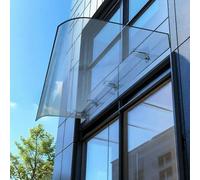 Auvent Invisible pour Porte d'Entrée,Abri de Jardin/Terrasse/Extérieur,Toit Marquise de Fenêtre en Polycarbonate Silencieux Transparente Protection UV Contre La Pluie Neige (40x140cm/16 x55)