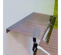 Auvent invisible pour porte d'entrée, fenêtre en métal, protection contre les UV, la pluie et la neige, auvent de porte insonorisant avec housse en polycarbonate, options marron/transparent (40,6 x