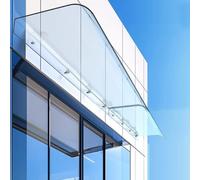 Auvent Invisible pour Porte d'Entrée,Marquise de Fenêtres Transparent,Toit Marquise en Polycarbonate,Toit Abri Protection Contre La Pluie et UV,pour Terrasse,Jardin,Cour,Bureau (50x110cm/20 x43)