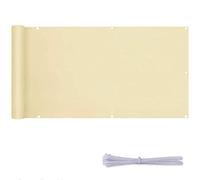 Auvent latéral beige de 1 x 10 m, imperméable, coupe-vent avec attaches et cordon en nylon pour terrasse, extérieur, protection UV, auvent