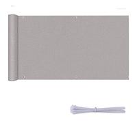 Auvent latéral de 1,2 x 7 m - Protection solaire pour terrasse - Housse de balcon gris clair avec attaches de câble et cordon en nylon - Solution d'ombrage d'extérieur