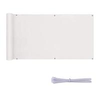 Auvent latéral de 1,2 x 9,5 m, protection UV et vent, pour balcon et terrasse avec attaches de câble en nylon, revêtement blanc élégant pour l'intimité et l'ombre