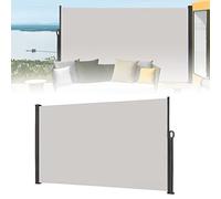 Auvent latéral extensible - 160 x 300 cm - Pare-soleil et coupe-vent pour balcon et terrasse - Gris clair - Solution d'ombrage d'extérieur - Résistant aux intempéries - Installation facile