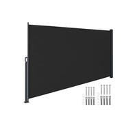 Store latéral - TECTAKE - Auvent latéral extensible avec mécanisme d'enroulement, opaque, polyester, 160 x 300 cm - Gris