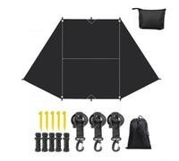 Auvent Latéral pour voiture 2x3x4.5m Bâche Oxford avec Cordes(Black 2x3x4.5m)