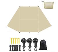 Auvent Latéral pour voiture 2x3x4.5m Bâche Oxford avec Cordes(Khaki 2x3x4.5m)