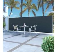 Auvent latéral rétractable 160 x 500 cm Noir Noir, gris vert G