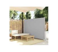 Auvent Latéral Rétractable 160x500cm Gris Jardin Balcon Brise-vue Store 45464