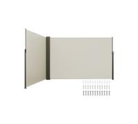 Auvent Latéral Rétractable 200×600cm Tissu en Polyester 180g/m² Pour Balcon Beige