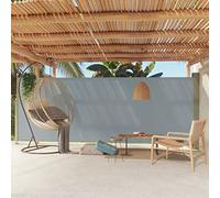 Auvent latéral rétractable - 200 x 500 cm - Gris - Imperméable - Résistant aux UV - Pour extérieur, terrasse et balcon - Enrouleur automatique - Pour intimité et protection