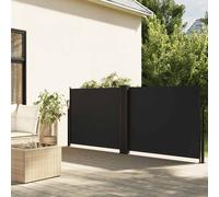 vidaXL Auvent Latéral Rétractable, Brise-Vue de Jardin, Écran de Protection, Écran de Balcon Terrasse Arrière-Cour Extérieur, Noir 120x600 cm